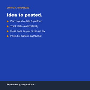 Social Media Content Planner, Calendar Tracker (Google Sheets Excel) image 3