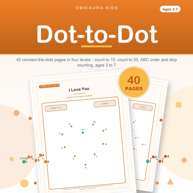 Connect the Dots-afdrukbare pagina's, tellen, ABC, tellen overslaan (pdf-download) afbeelding 1