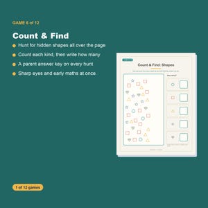 Preschool Learning Games, 12 Printable Activities, Toddler Screen-Free Fun (PDF Download) image 4