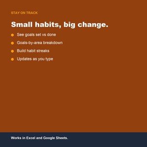 Foglio di calcolo per la pianificazione degli obiettivi annuali e il monitoraggio delle abitudini (Fogli Google, Excel) immagine 4