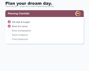Wedding Planner Spreadsheet, Budget Checklist, Vendor Tracker (Google Sheets, Excel)