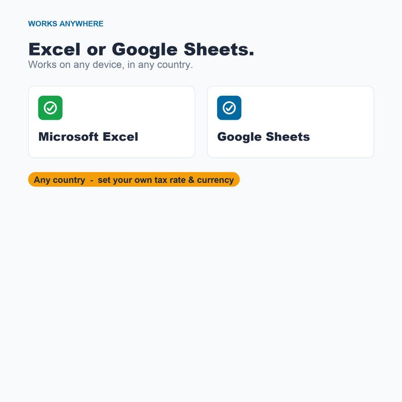 Freelancer Budget Spreadsheet, Expense Tracker, Tax Set-Aside (Google Sheets, Excel) image 7