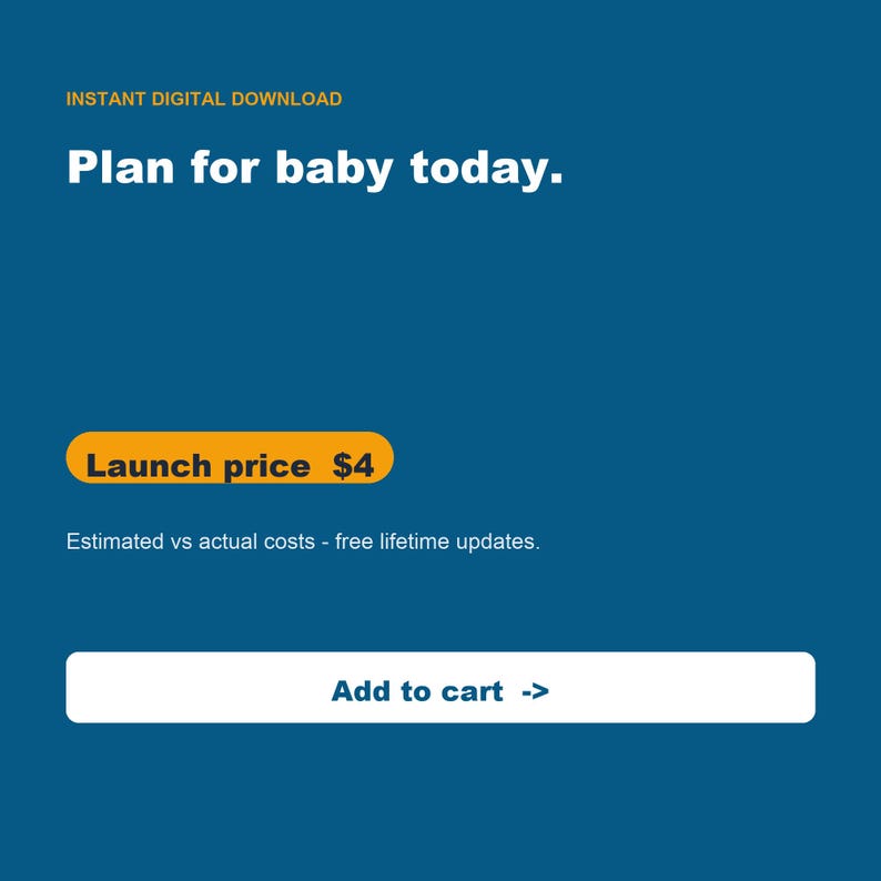Baby Budget Planner, First Year Registry Cost Tracker (Google Sheets, Excel) image 9