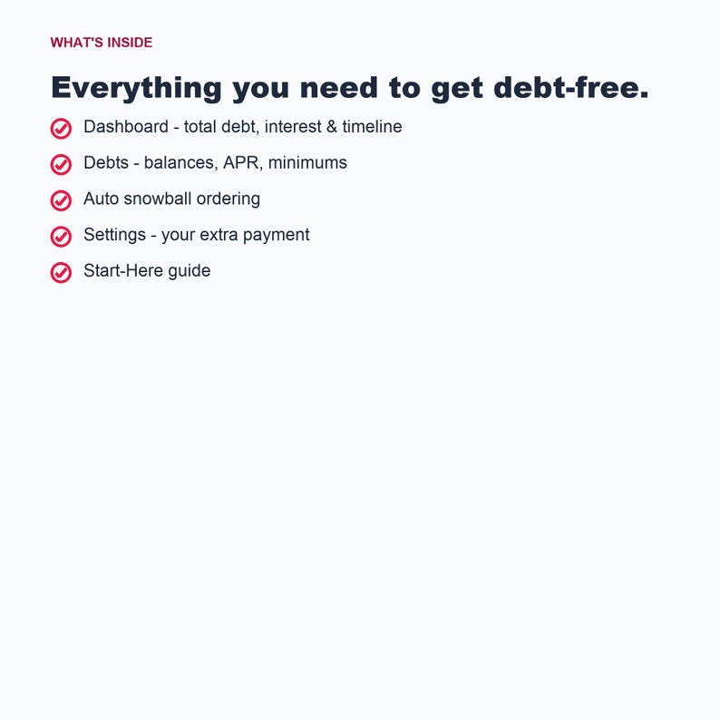Debt Payoff Tracker, Snowball Avalanche Calculator (Google Sheets, Excel) image 5