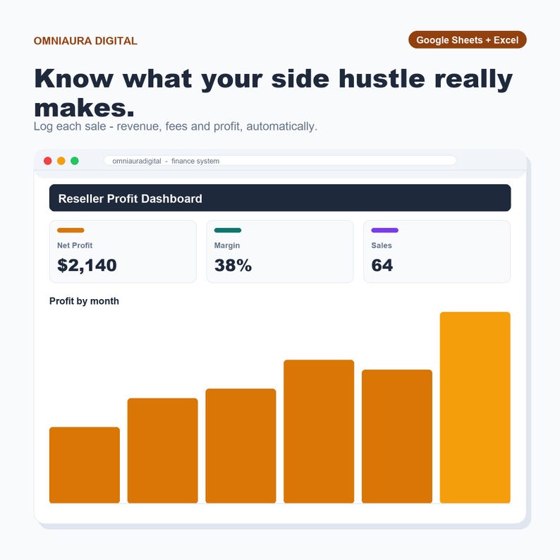 Spreadsheet winsttracker reseller, eBay Depop Poshmark Sales (Google Spreadsheets Excel) afbeelding 1