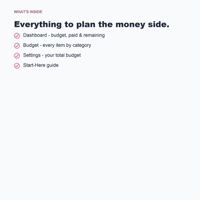 Spreadsheet bruiloftsbudgetplanner (Google Spreadsheets, Excel) afbeelding 5