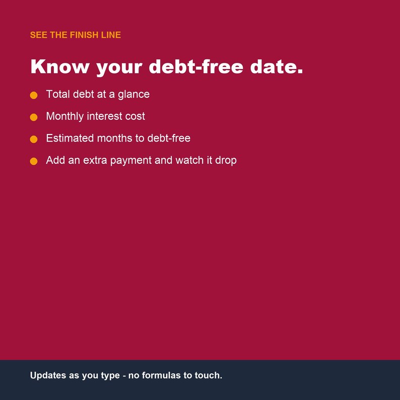Debt Payoff Tracker, Snowball Avalanche Calculator (Google Sheets, Excel) image 4