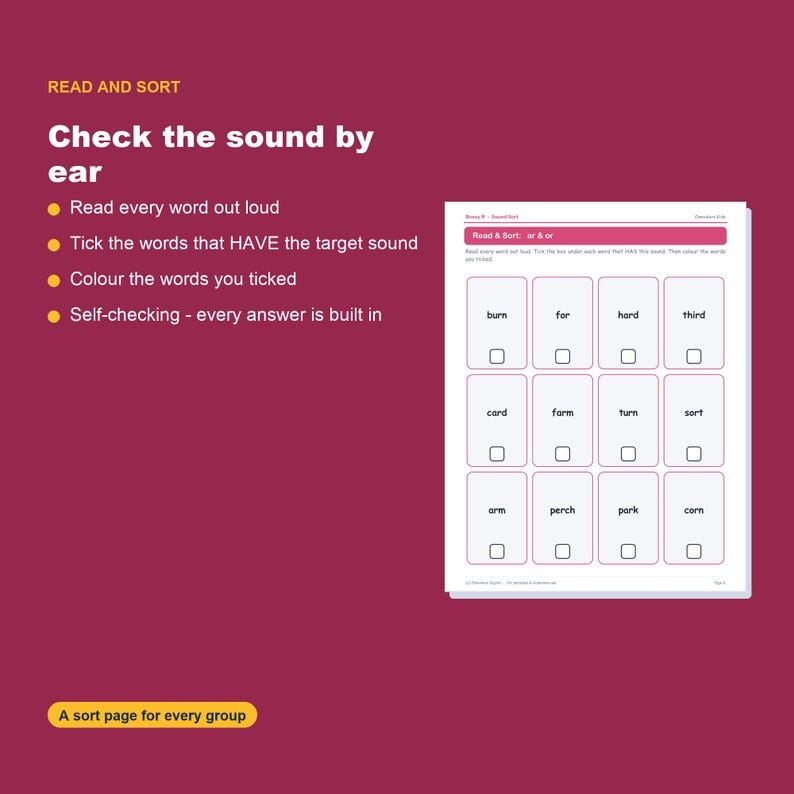 R-Controlled Vowels Phonics Worksheets, Bossy R Practice (Digital Download) image 7