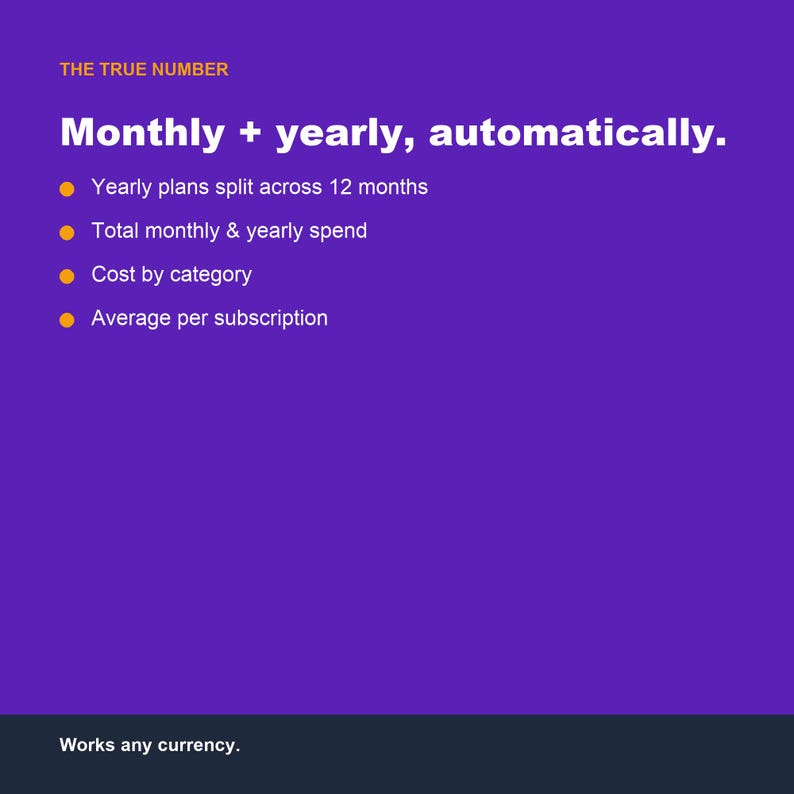 Subscription Tracker Spreadsheet, Monthly Expense Manager (Google Sheets, Excel) image 3