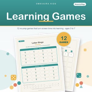 Preschool Learning Games, 12 Printable Activities, Toddler Screen-Free Fun (PDF Download) image 1