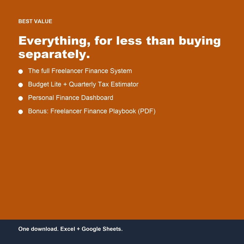 Freelancer financiële bundel, budget, belasting, factuurtracker (Excel, Google Spreadsheets) afbeelding 4