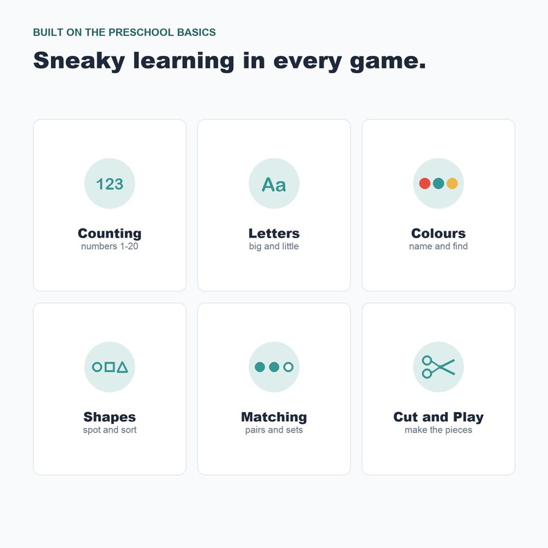 Preschool Learning Games, 12 Printable Activities, Toddler Screen-Free Fun (PDF Download) image 8
