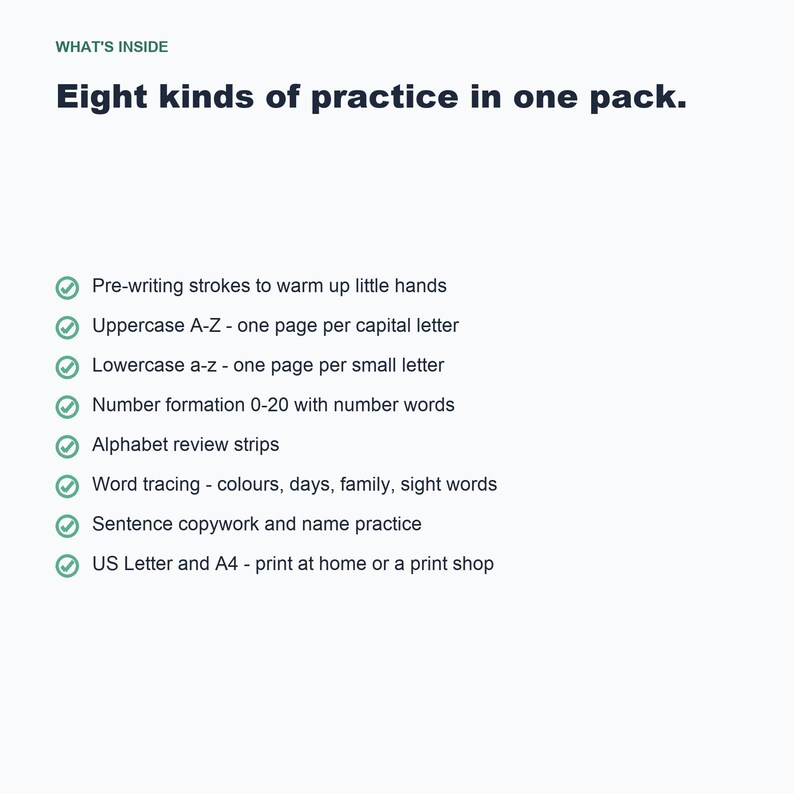 Handwriting Practice Worksheets, Letters, Numbers, Sentences (Digital Download) image 5