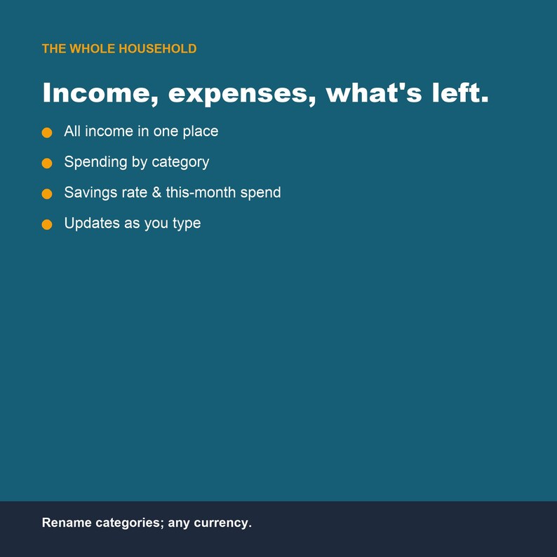 Family Budget Planner, Household Tracker Google Sheets Excel (Digital Download) image 3