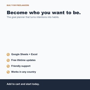 Foglio di calcolo per la pianificazione degli obiettivi annuali e il monitoraggio delle abitudini (Fogli Google, Excel) immagine 8