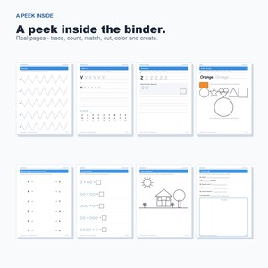 Preschool Learning Binder Printable, ABC 123 Tracing Worksheets Coloring, Toddler Homeschool Activity Pack image 3