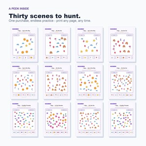 I Spy Count Activity Book, 30 Search Find Pages, Preschool Toddler Learning (PDF Download) image 4