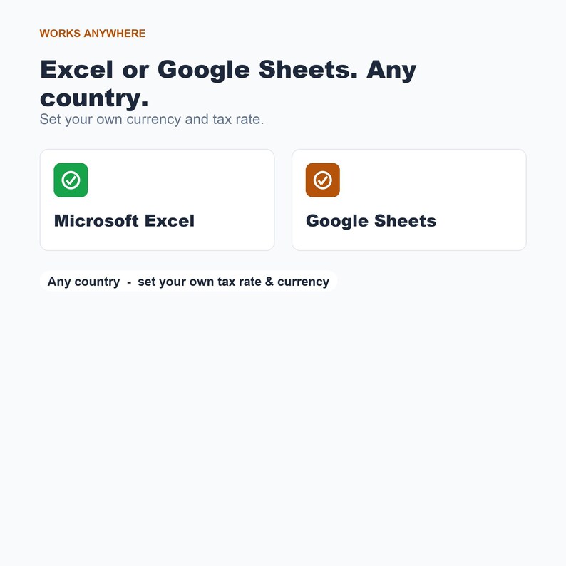 Freelancer financiële bundel, budget, belasting, factuurtracker (Excel, Google Spreadsheets) afbeelding 7