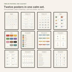 Montessori Boho Alphabet Numbers Learning Posters Set (Digital Download) image 5