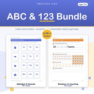 Preschool ABC and 123 Bundle, Alphabet-Zahlen-Arbeitsblätter (Digitaler Download) Bild 1