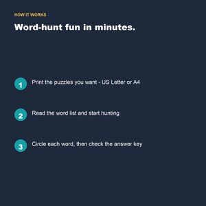 Kids Picture Word Search Puzzles, 30 Activities, Preschool Kindergarten Learning (PDF) image 9