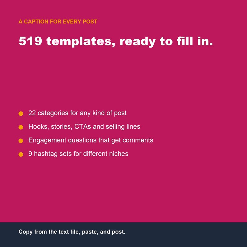 500 plantillas de subtítulos y hashtags para Instagram para creadores (descarga digital) imagen 3
