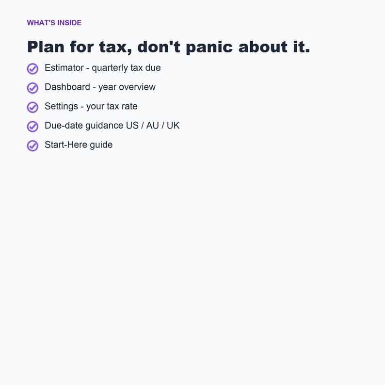 Planilha de cálculo de impostos trimestrais, estimador para freelancers (Excel, Planilhas Google) imagem 5