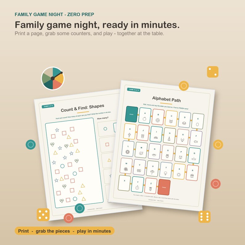 Preschool Learning Games, 12 Printable Activities, Toddler Screen-Free Fun (PDF Download) image 3