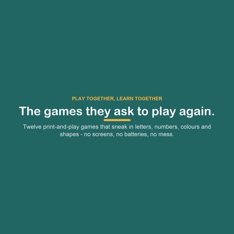 Preschool Learning Games, 12 Printable Activities, Toddler Screen-Free Fun (PDF Download) image 2
