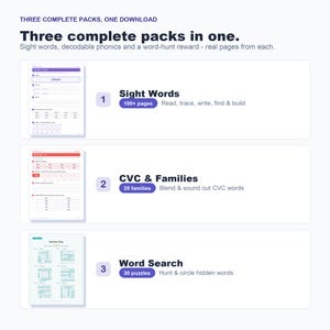 Learn to Read Bundle: Sight Words, Phonics, Word Search (PDF) image 3