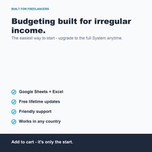 Freelancer Budget Spreadsheet, Expense Tracker, Tax Set-Aside (Google Sheets, Excel) image 8