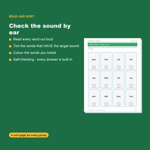 Vowel Teams Phonics Worksheets, Long Vowel Practice, First Grade Printable (Digital Download) image 7