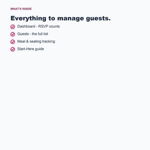 Wedding Guest List Tracker, RSVP Seating Chart (Google Sheets, Excel) image 5