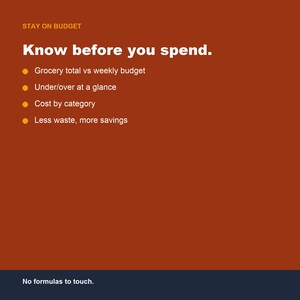 Foglio di calcolo per la pianificazione dei pasti e la lista della spesa, strumento per il monitoraggio del budget (Fogli Google, Excel) immagine 4