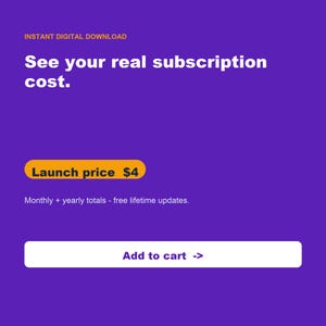 Subscription Tracker Spreadsheet, Monthly Expense Manager (Google Sheets, Excel) image 9