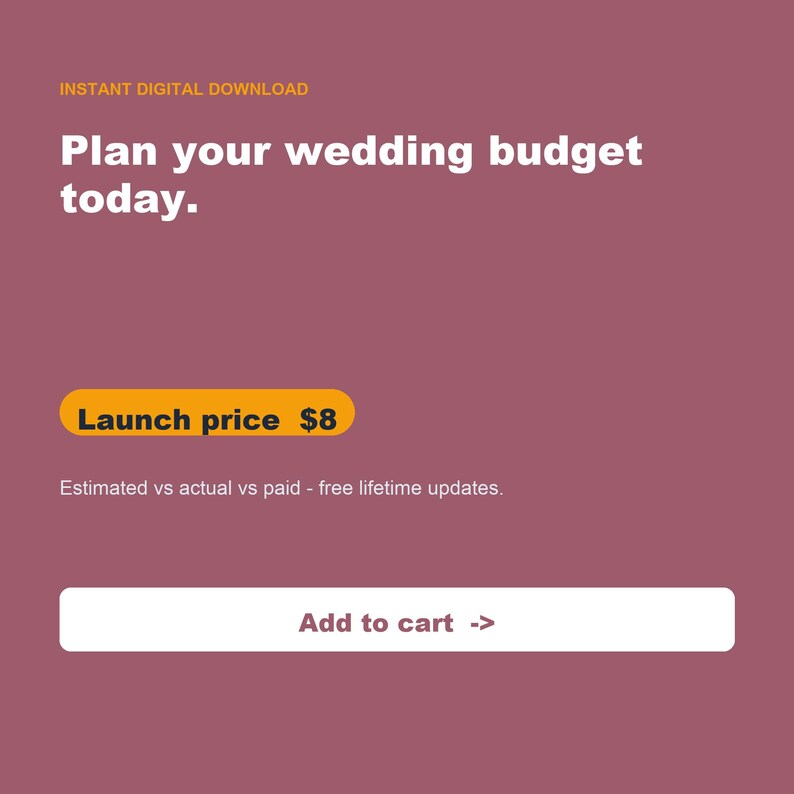 Spreadsheet bruiloftsbudgetplanner (Google Spreadsheets, Excel) afbeelding 9