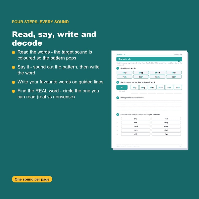 Consonant Digraphs Phonics Worksheets, Kindergarten Science of Reading (Digital Download) image 3