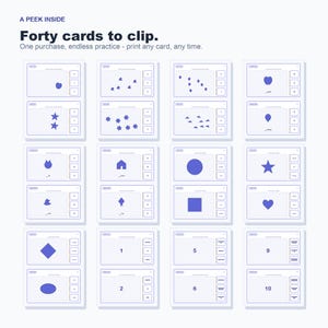 Montessori Clip Cards, 40 Count, Letter, Shape, Number Task Cards (Digital Download) image 4