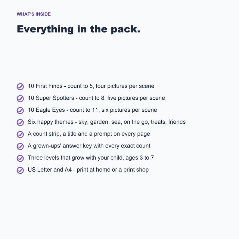 I Spy Count Activity Book, 30 Search Find Pages, Preschool Toddler Learning (PDF Download) image 5