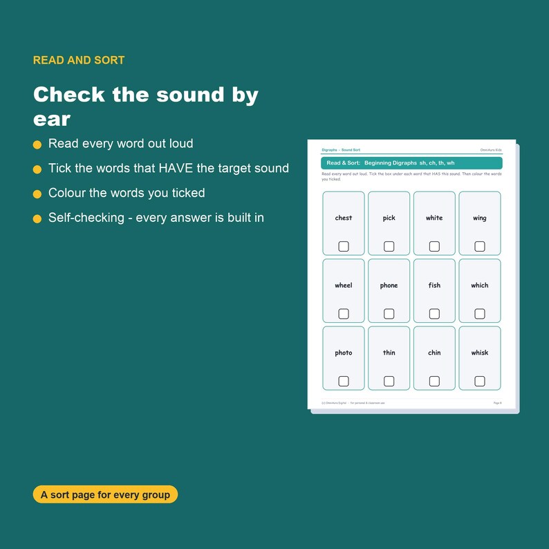 Consonant Digraphs Phonics Worksheets, Kindergarten Science of Reading (Digital Download) image 7