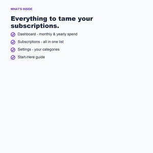 Subscription Tracker Spreadsheet, Monthly Expense Manager (Google Sheets, Excel) image 5