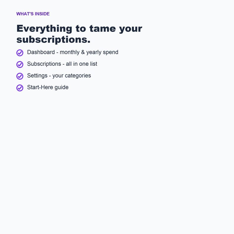 Subscription Tracker Spreadsheet, Monthly Expense Manager (Google Sheets, Excel) image 5