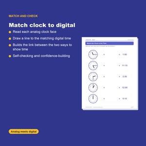 Telling Time Worksheets, Learn Clock O'Clock, Half Past, Quarter, Five Minutes (Digital Download) image 7