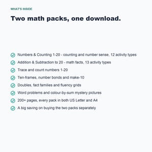 Kindergarten Math Bundle: Counting, Numbers, Addition, Subtraction Worksheets (Digital Download) image 4