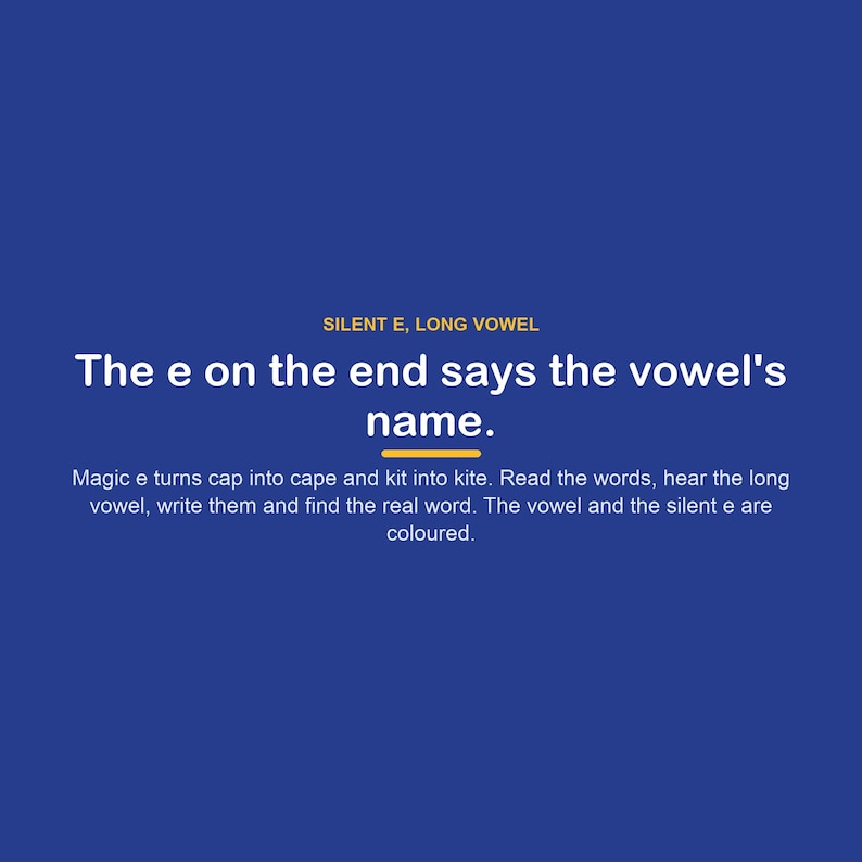 Magic E Long Vowel Phonics Worksheets, Kindergarten First Grade Printable image 2