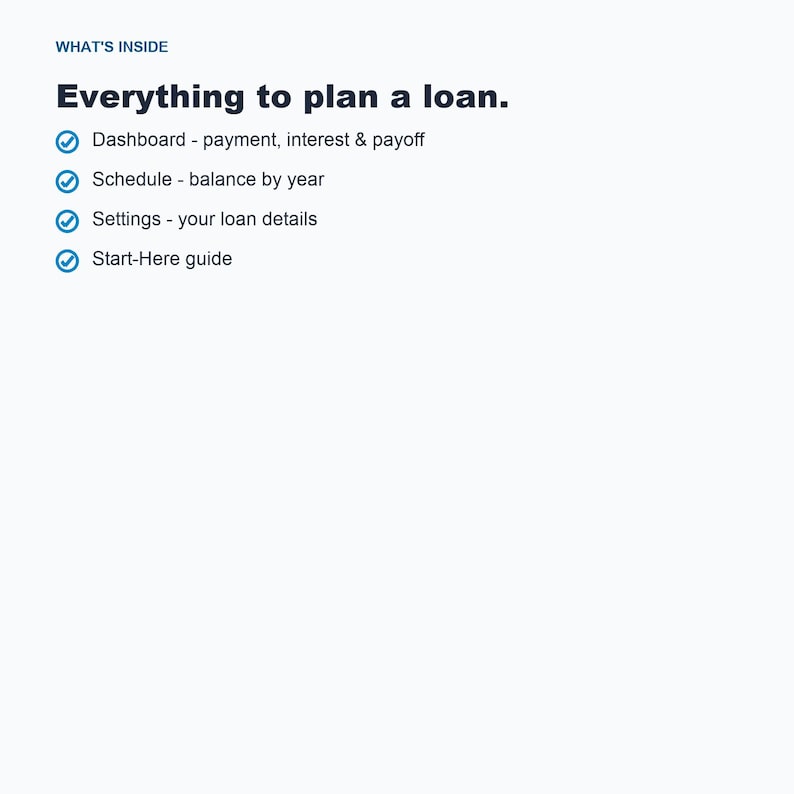 Loan and Mortgage Calculator Spreadsheet, Monthly Payment & Amortization Schedule Google Sheets Excel, Payoff Planner image 5