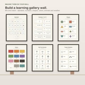 Montessori Boho Alphabet Numbers Learning Posters Set (Digital Download) image 3
