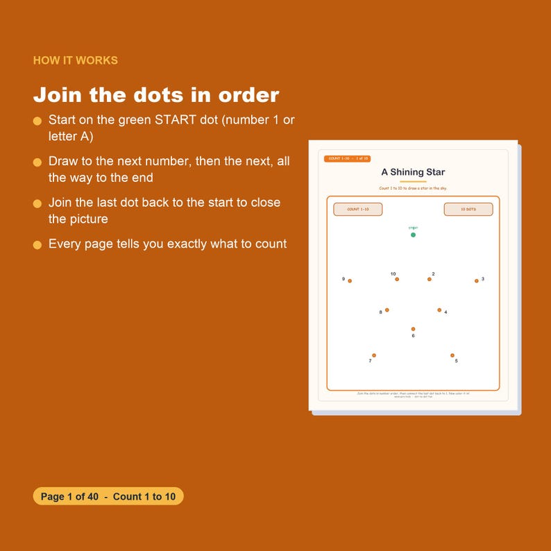 Connect the Dots-afdrukbare pagina's, tellen, ABC, tellen overslaan (pdf-download) afbeelding 3