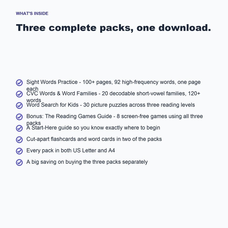 Learn to Read Bundle: Sight Words, Phonics, Word Search (PDF) image 4