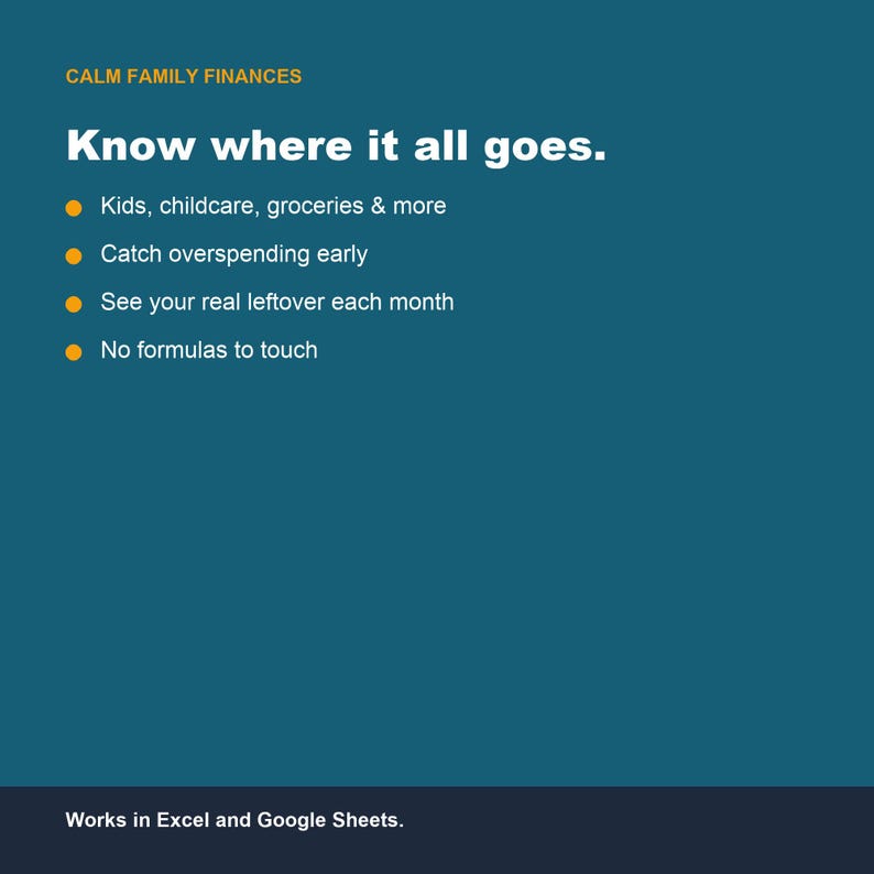 Family Budget Planner, Household Tracker Google Sheets Excel (Digital Download) image 4